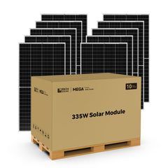 MEGA 335 PRO | 335 Watt Solar Panel | Premium Grid-tie or Off-grid Solar Panel for Residential, Commercial, Agriculture | 25-Year Output Warranty