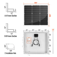 MEGA 50 | 50 Watt Solar Panel | Compact 12V Off-Grid Solar Panel for Boats, Vans, Trailers | 25-Year Output Warranty