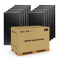 Rich Solar MEGA 550 | 550 Watt Bifacial Solar Panel | Premium Grid-tie or Off-grid Solar Panel for Residential, Commercial, Agriculture | 25-Year Output Warranty