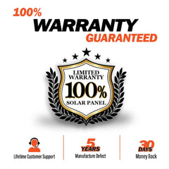 MEGA 100 ONYX | 100 Watt Solar Panel | Premier 12V Off-Grid Solar Panel for Vans, Campers, Boats | 25-Year Output Warranty