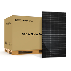 MEGA 580 BIFACIAL | 580 Watt Bifacial Solar Panel | Premium Grid-tie or Off-grid Solar Panel for Residential, Commercial, Agriculture | 25-Year Output Warranty