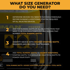 Gas Portable Generator 4450/3550W Recoil Start 120V with CO alert - image 10