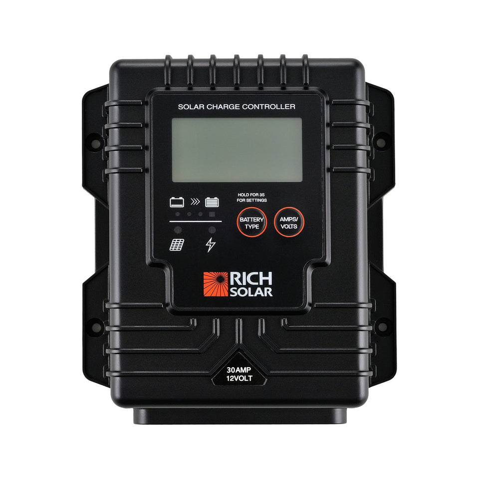 Rich Solar BRAVO Waterproof 30 | 30 Amp Waterproof PWM Solar Charge Controller | Waterproof 30A 12V PWM Controller for RVs, Trailers, Campers, Vans, Boats, Off-Grid