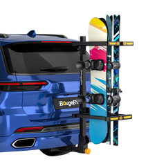 BougeRV Hitch Ski Snowboard Rack with Security Lock