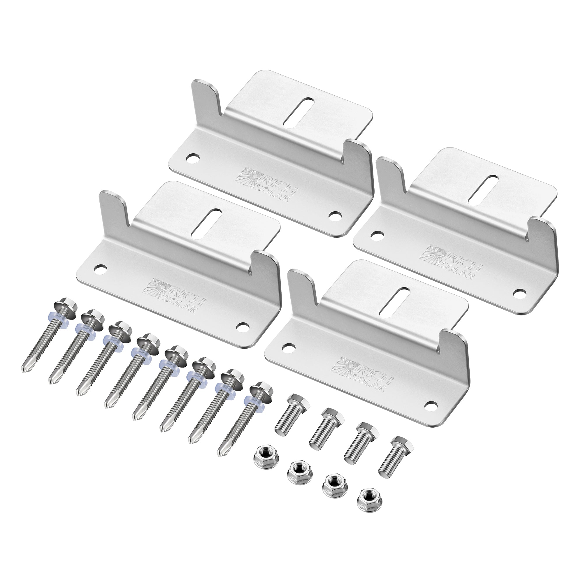 Z-Brackets | Mounting Hardware Z-Brackets with Screws | Designed for RICH SOLAR MEGA Series Solar Panels | Pack of Four