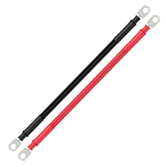 2 Gauge 5/16” Battery Cables | Pair of 2AWG Red and Black Pure Copper Inverter Battery Cables with 5/16” Lugs | Choose Cable Length: 1.5ft, 2ft, 3ft, 4ft, 5ft, 6ft, 8ft, 10ft