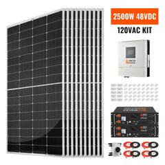 2500W 48VDC-120VAC Solar Kit