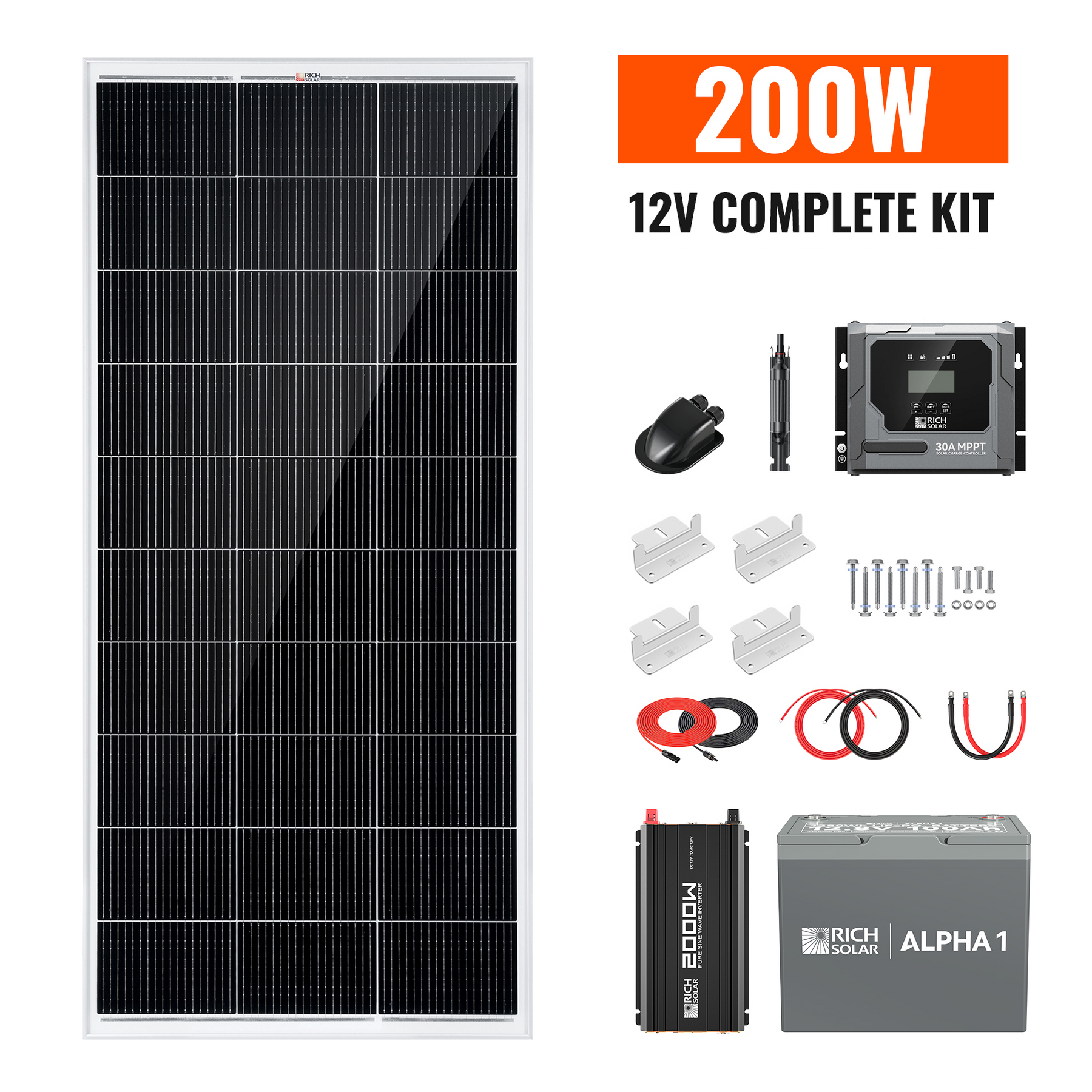 200 Watt Complete Solar Kit