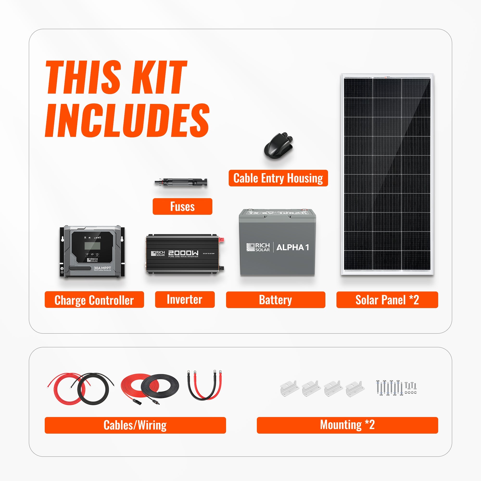 Complete 400W Solar Kit with Battery & Inverter | Off-Grid Solar Power System for RVs, Vans, Cabins & Backup Power | Complete Energy Solution