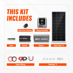 Complete 800W Solar Kit with Battery & Inverter | Off-Grid Solar Power System for RVs, Vans, Cabins & Backup Power | Complete Energy Solution