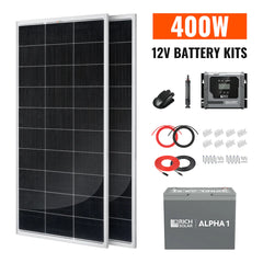 Rich Solar 400 Watt Solar Kit | Solar Panel & Charge Controller Kit for RVs, Vans & Off-Grid Applications | Expandable Solar Charging