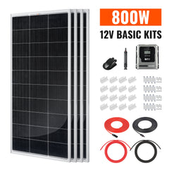 Basic 800 Watt Solar Kit | Solar Panel & Charge Controller Kit for RVs, Vans & Off-Grid Applications | Expandable Solar Charging