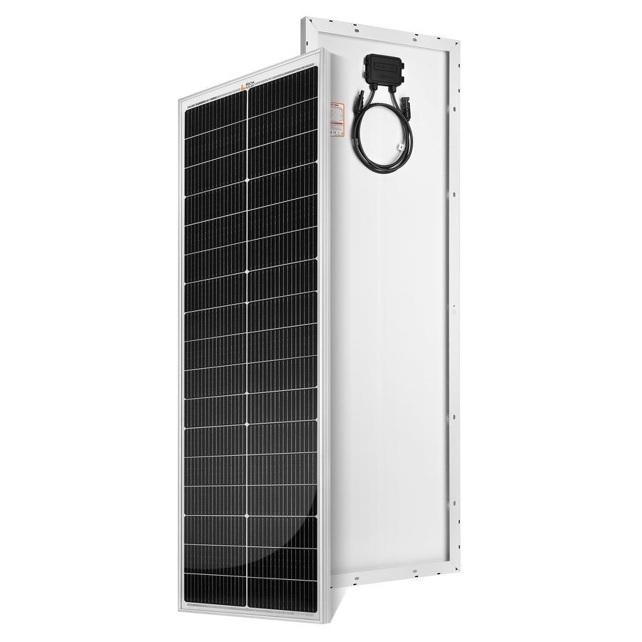 Rich Solar MEGA 100 SLIM | 100 Watt Slim Solar Panel | Compact 12V Off-Grid Narrow Solar Panel for Vans, Overlanders, Boats | 25-Year Output Warranty