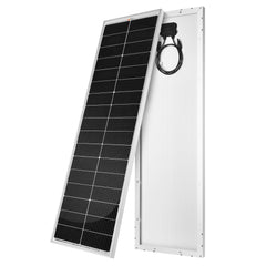 MEGA 100 SLIM | 100 Watt Slim Solar Panel | Compact 12V Off-Grid Narrow Solar Panel for Vans, Overlanders, Boats | 25-Year Output Warranty