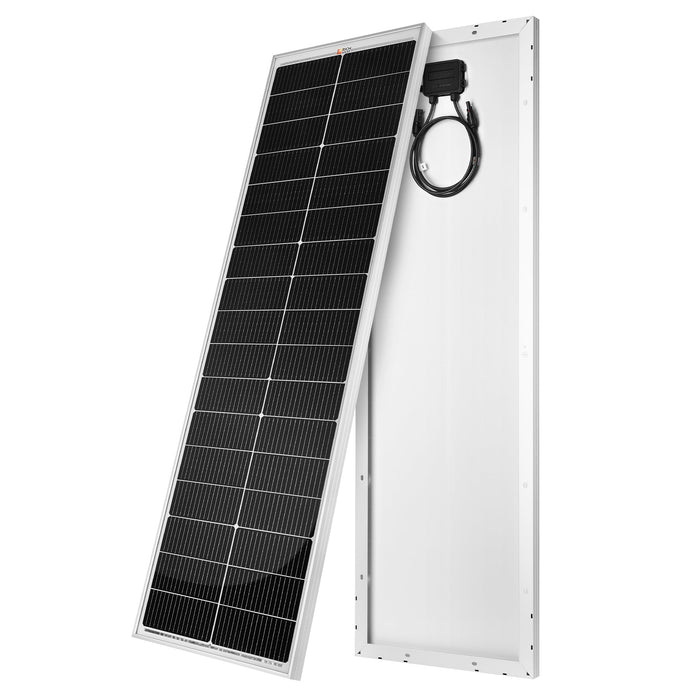 Rich Solar MEGA 100 SLIM | 100 Watt Slim Solar Panel | Compact 12V Off-Grid Narrow Solar Panel for Vans, Overlanders, Boats | 25-Year Output Warranty - MEGA 100 SLIM (Silver) / 1 Panel