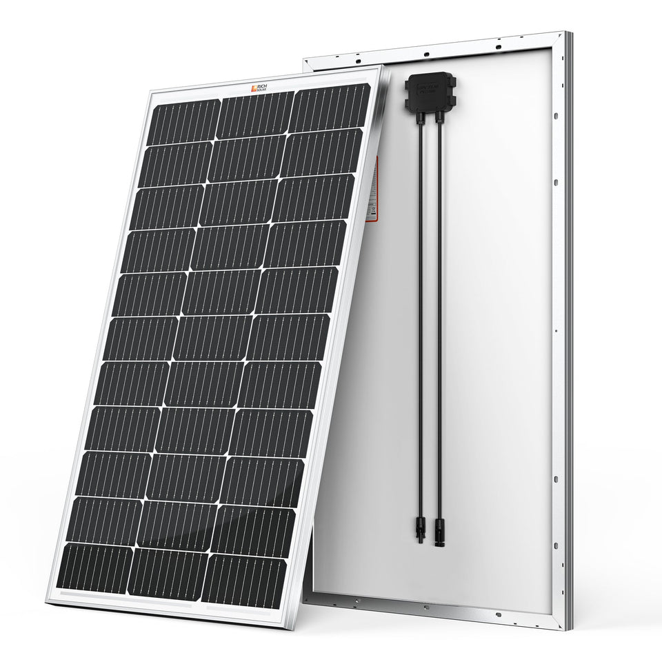Rich Solar MEGA 100 | 2 PACK 100 Watt Solar Panels | Premier 12V Off-Grid Solar Panel for Vans, Campers, Boats | 25-Year Output Warranty