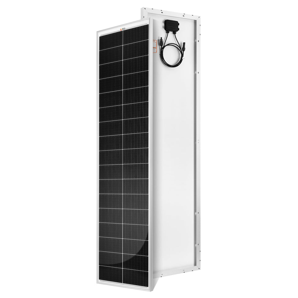 Rich Solar MEGA 130 SLIM | 130 Watt Slim Solar Panel | Compact 12V Narrow Panel for Vans, Campers, Boats | 25-Year Output Warranty