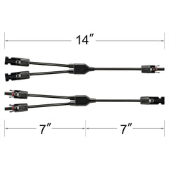 Y Branch 2-to-1 Solar Panel Parallel Adapters | Weatherproof PV Adapters for Solar Connection | Plug and Play