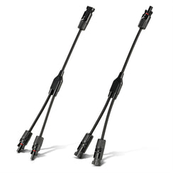 Y Branch 2-to-1 Solar Panel Parallel Adapters | Weatherproof PV Adapters for Solar Connection | Plug and Play