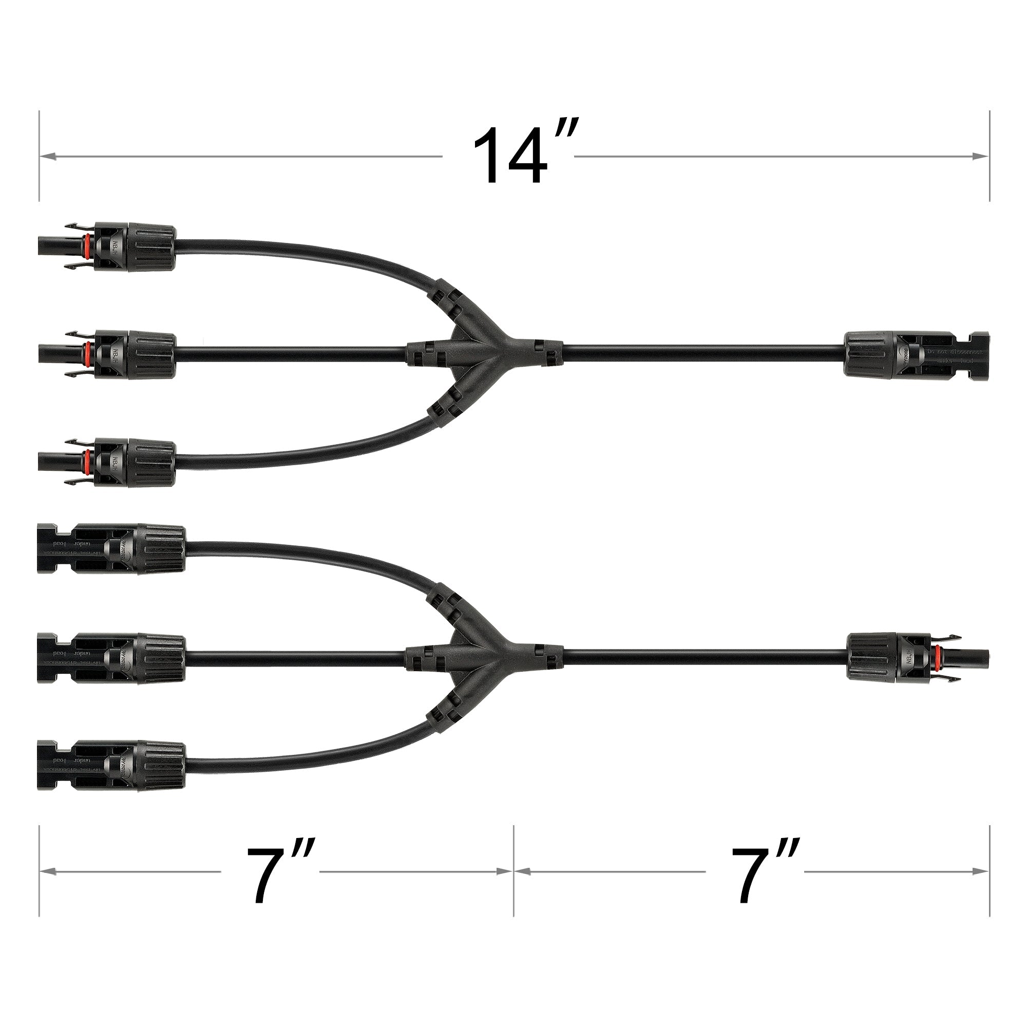 Y Branch Parallel Adapters 3-to-1 | 3-to-1 Weatherproof Parallel Adapters for Solar Panels | Easy to Install