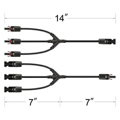 Y Branch Parallel Adapters 3-to-1 | 3-to-1 Weatherproof Parallel Adapters for Solar Panels | Easy to Install