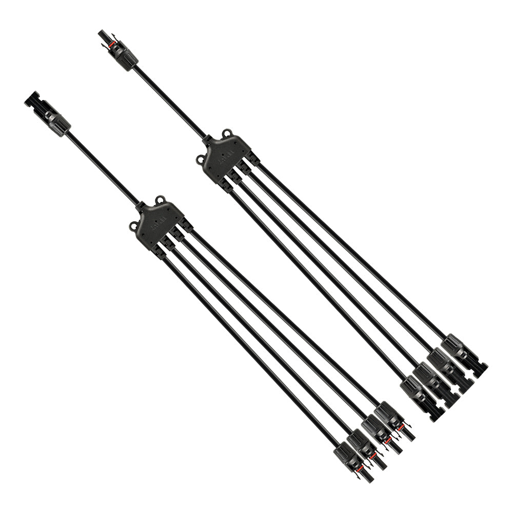Y Branch Parallel Adapters 4-to-1 | 4-to-1 Weatherproof Parallel Adapters for Solar Panels | Easy to Install