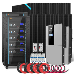 Hybrid Solar Kit 11.4KW 48V Split Phase 20.48KWH Lithium Battery 16 X 450 Watt Solar Panel SGH-11N2E