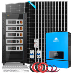 OFF GRID SOLAR KIT 12 X 550 WATTS SOLAR PANELS 20.48KWH-25.6KWH LITHIUM BATTERY 10KW SOLAR INVERTER 48VDC 120V/240V SGR-10K25S