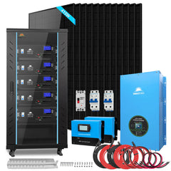 Off-Grid Solar Kit 12000W 48VDC 120V/240V LifePo4 25.6KWH Lithium Battery 12 X 415 Watts Solar Panels SGR- 12K20E