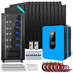 Off Grid Solar Kit 13000W 48VDC 120V/240V LifePo4 25.6KWH Lithium Battery 22 X 450 Watts Solar Panels SGR- 13K25E