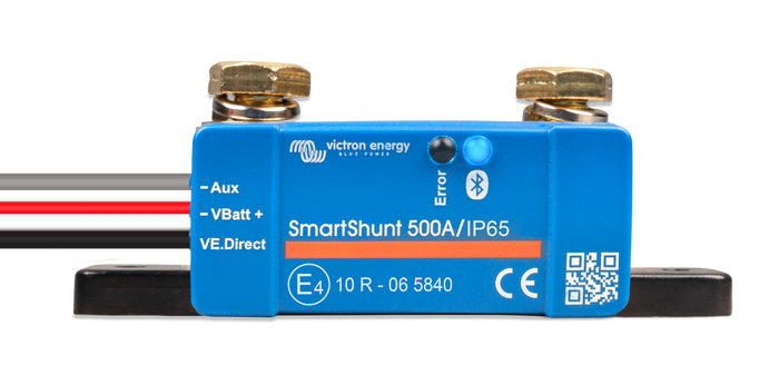 Victron SmartShunt 500A/50mV IP65 Bluetooth Battery Monitor – Waterproof Smart Battery Shunt for RV Marine & Solar Systems