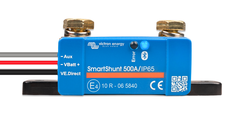 Victron SmartShunt 500A/50mV IP65 Bluetooth Battery Monitor – Waterproof Smart Battery Shunt for RV Marine & Solar Systems