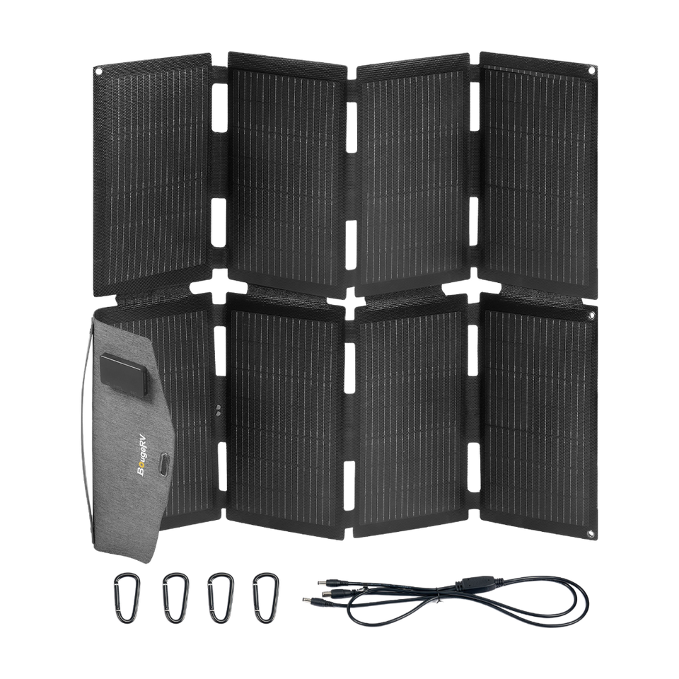 BougeRV 100W N-Type Fiberglass Foldable Portable Solar Panel