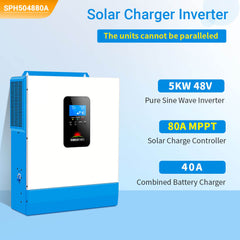 5000W 48V Solar Charger Inverter AC input 120V AC output 120V [PARALLEL, 100A MPPT]