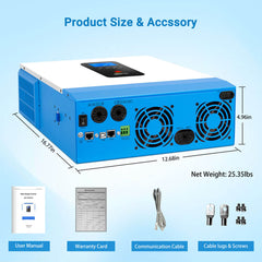 5000W 48V Solar Charger Inverter AC input 120V AC output 120V [PARALLEL, 100A MPPT]