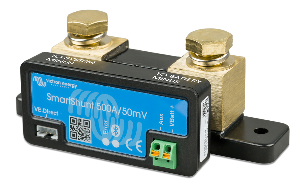 Victron SmartShunt 500A/50mV Bluetooth Battery Monitor – Smart Battery Shunt for RV Solar Marine & Off-Grid Systems