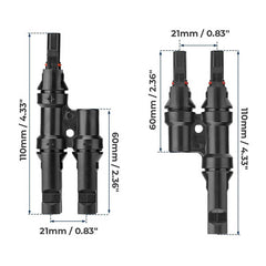 Solar Branch Connectors Y Connector in Pair MMF+FFM Parallel Connection (5 Pairs)