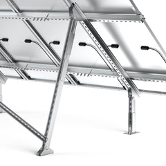 Solar Ground Mount | Fit MEGA 200/MEGA 220/MEGA 250 | Adjustable, Easy-to-Install Brackets for 1-4 Panels