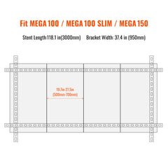 Solar Ground Mount | Fit MEGA 100/100 SLIM/MEGA 150 | Adjustable, Easy-to-Install Brackets for 1-4 Panels