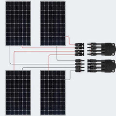 BougeRV Y Branch Parallel Connectors Extra Long 4 to 1 Solar Cable