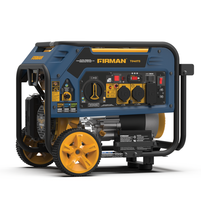 Tri Fuel Portable Generator 5000/4000W Electric Start 120/240V with CO ALERT