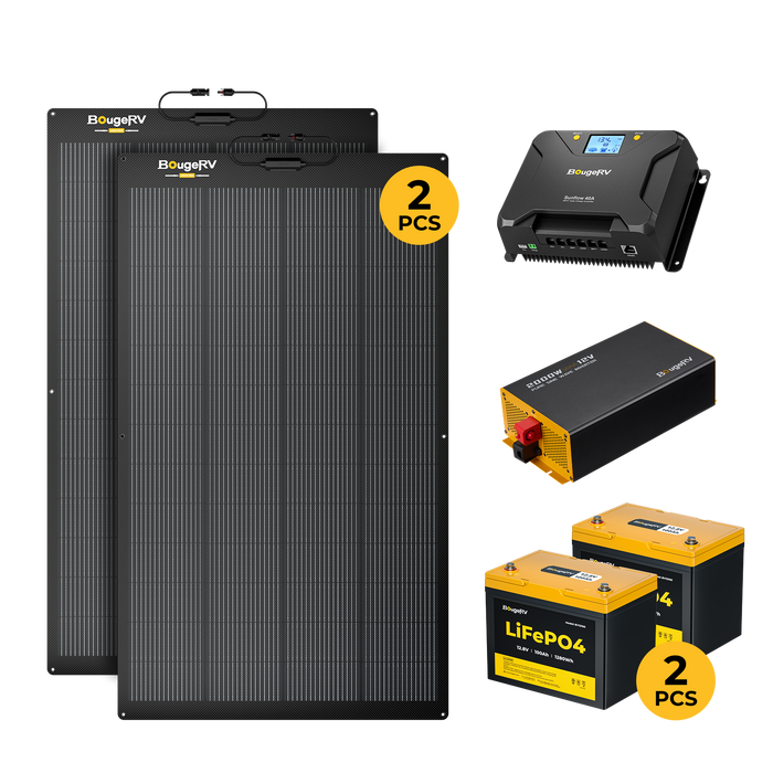 BougeRV 12V 400W Arch 2.0 TOPCon Flexible Solar Kit