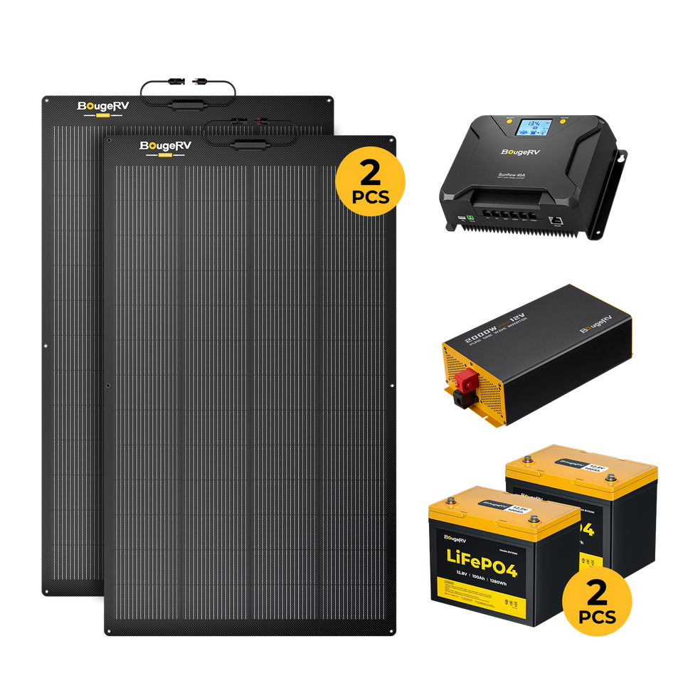 BougeRV 12V 400W Arch 2.0 TOPCon Flexible Solar Kit