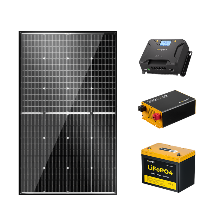 BougeRV 12V 200W TOPCon Rigid Solar System Kit