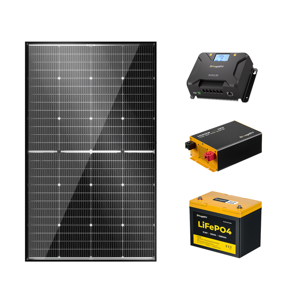 BougeRV 12V 200W TOPCon Rigid Solar System Kit