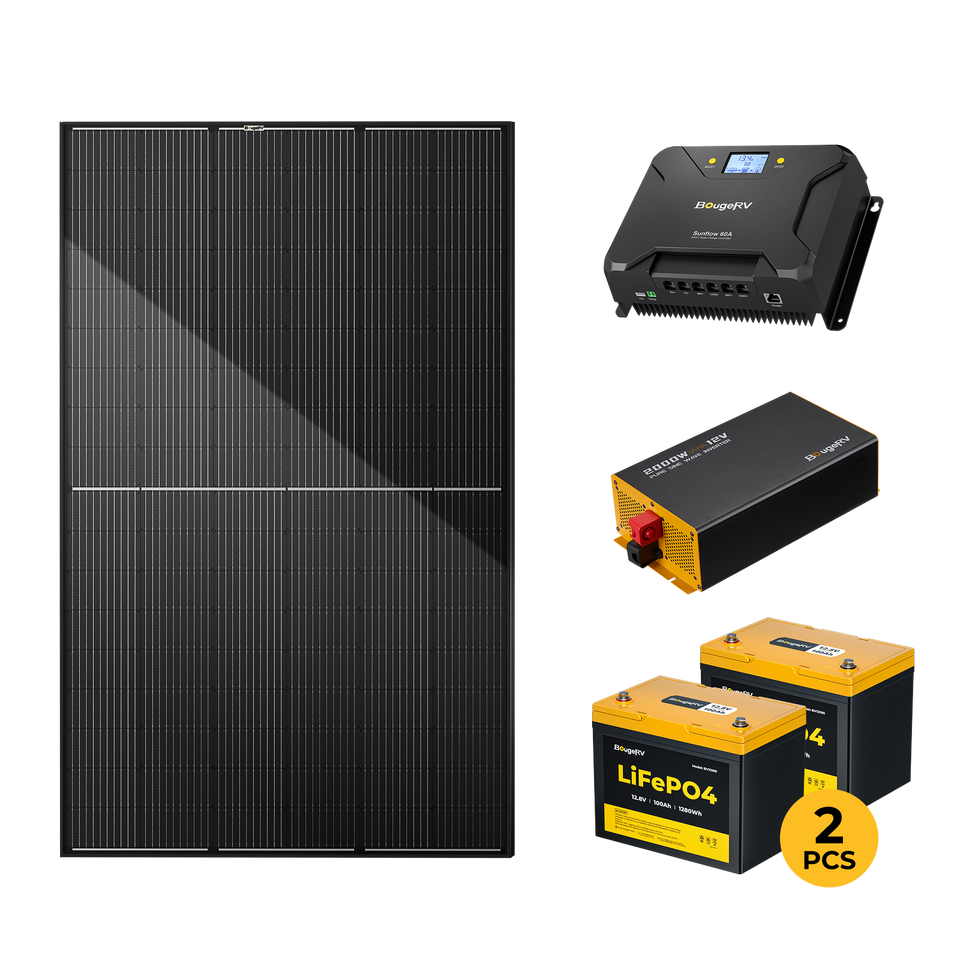 BougeRV 12V 400W Premium TOPCon Rigid Solar System Kit