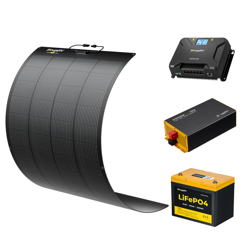 BougeRV 12V 200W ShadePower Arch Pro Flexible Solar System Kit