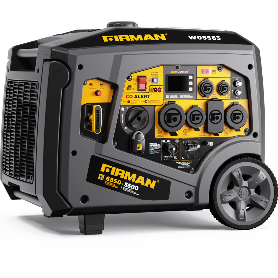 Gas Inverter Portable Generator 6850/5500 Watt Remote Start 120/240V CO Alert