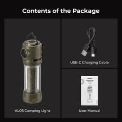 BougeRV AL06 Portable Camping Lantern Rechargeable Emergency Flashlight