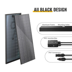 BougeRV Bifacial 600 Watts 12BB 12V/24V Rigid Solar Panel
